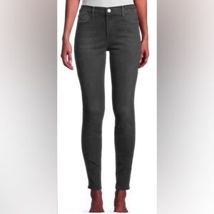 Frame Denim Le High Skinny Ankle Jeans In Condor Washed Black/gray  Size 24